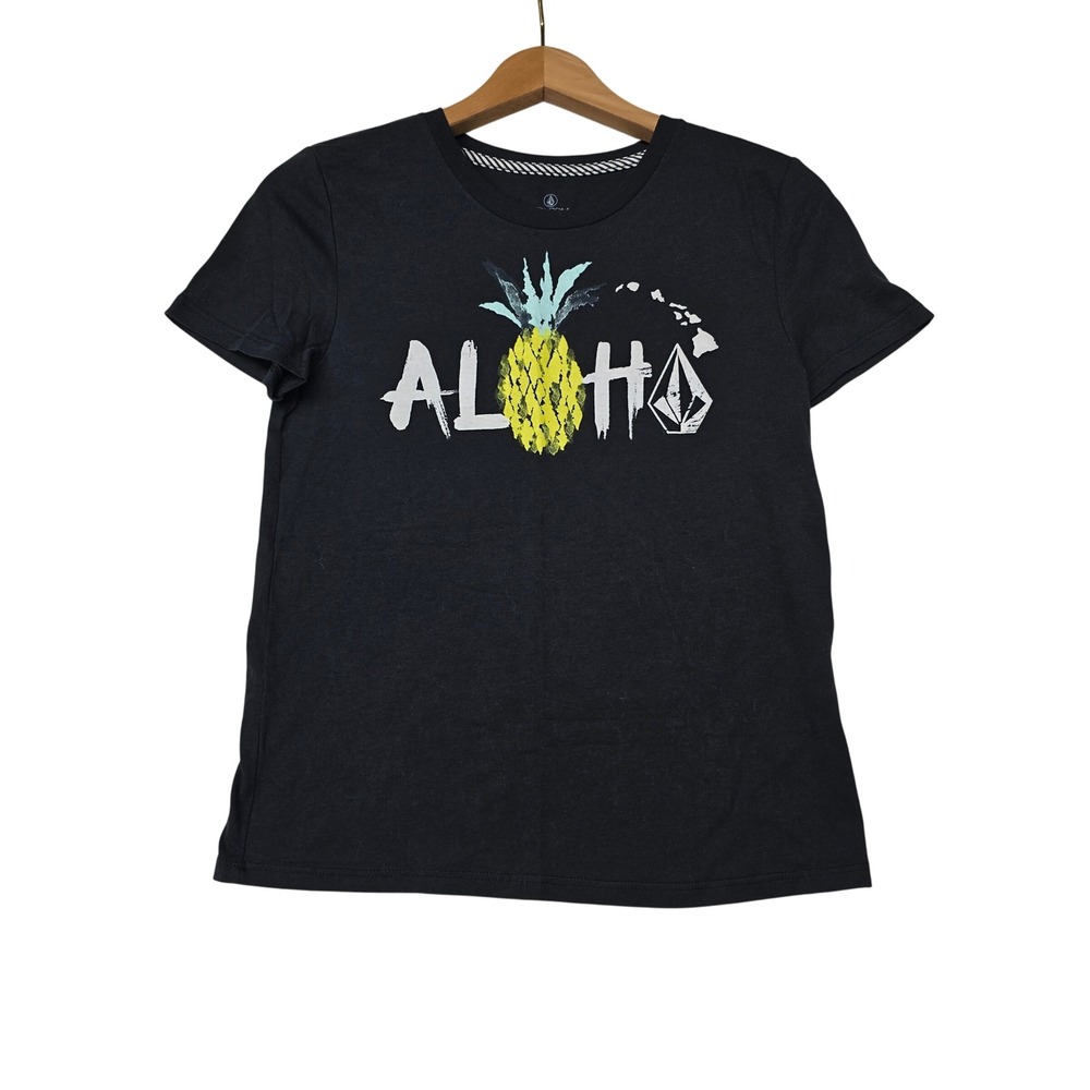 Volcom Womens Aloha Pineapple Graphic Babydoll T-Shirt Pineapple‎ Tee Size Small